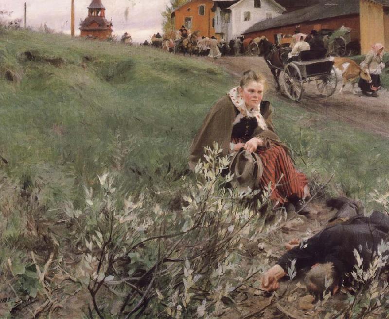 Anders Zorn Mora marknad oil painting image
